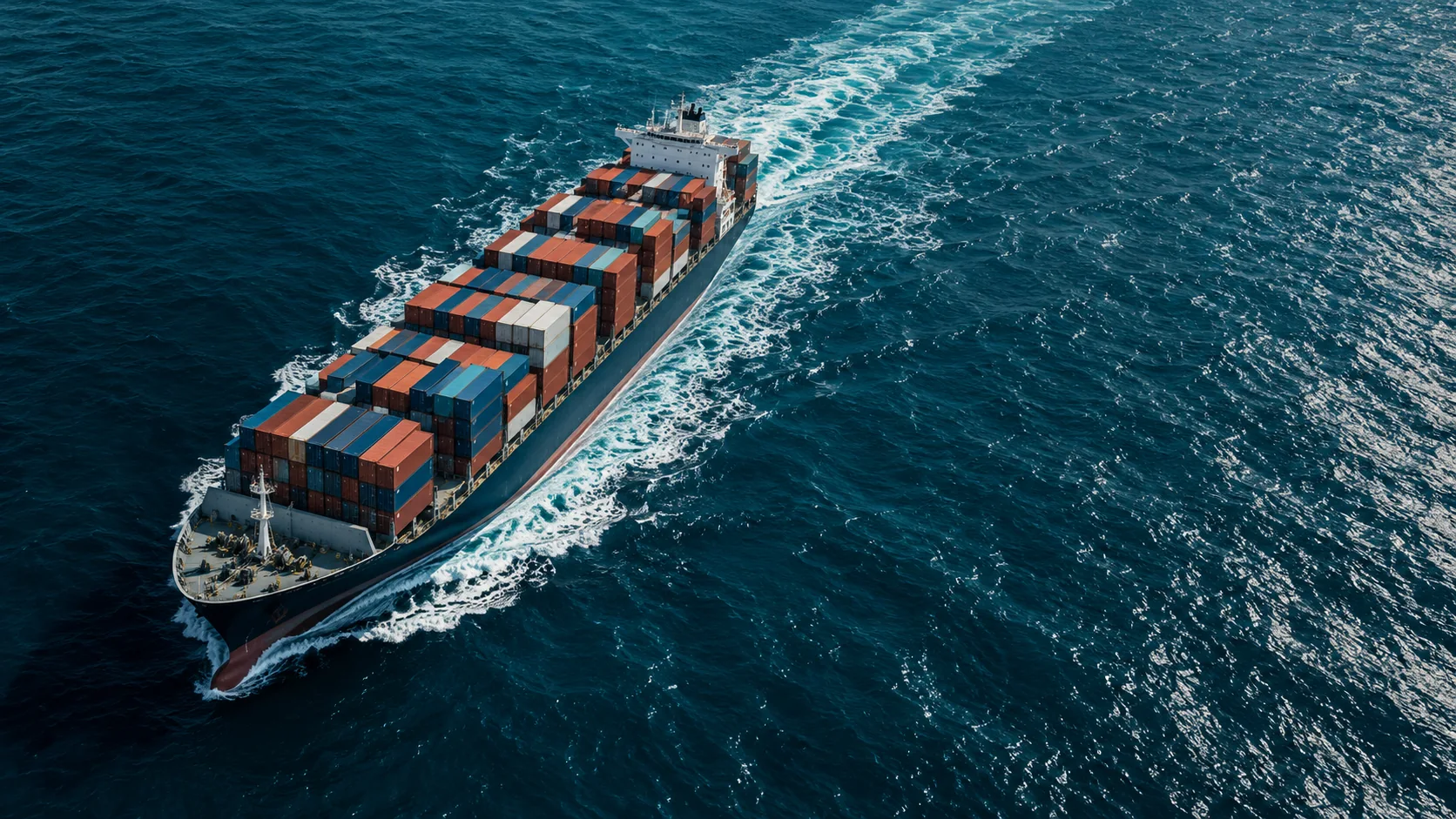 Containerschiff auf offener See